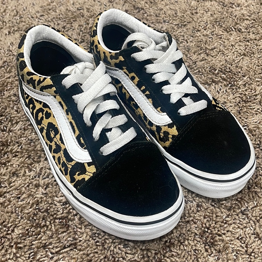 Vans Little Girl ComfyCush Old Skool Kids 'Leopard' Size 13